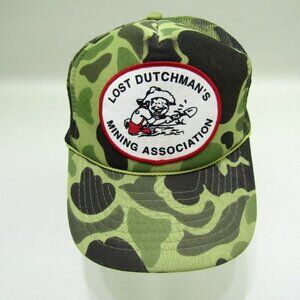 VTG Lost Dutchmans Mining Association Mesh Trucker Hat Camo OSFA Nissin Snapback